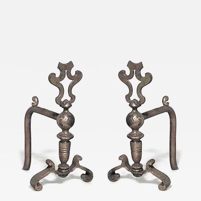 Pair of English Georgian Brass Andirons