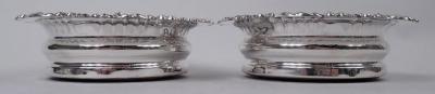 Pair of English Georgian Regency Sterling Silver Wine Coasters 1828