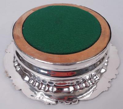 Pair of English Georgian Regency Sterling Silver Wine Coasters 1828
