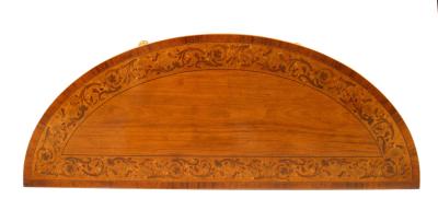 Pair of English Georgian Satinwood Demilune Console Tables