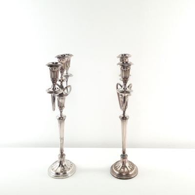 Pair of English Georgian Sheffield Plate Candelabras circa 1790