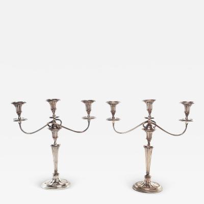 Pair of English Georgian Sheffield Plate Candelabras circa 1790