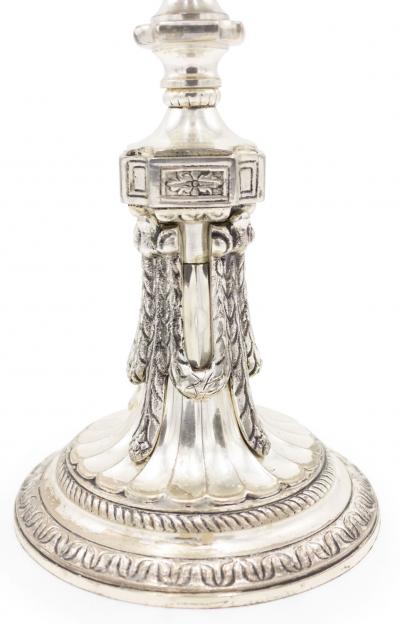 Pair of English Georgian Silver Plate Candlesticks
