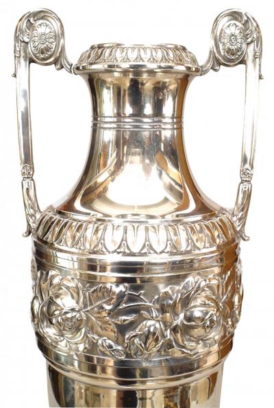 Pair of English Georgian Silver Plated Vases