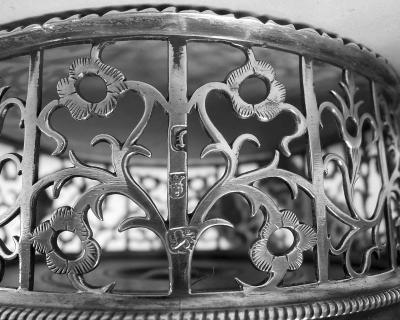 Pair of English Georgian Sterling Silver Wine Coasters 1768