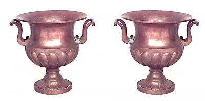 Pair of English Georgian Style Copper Urns