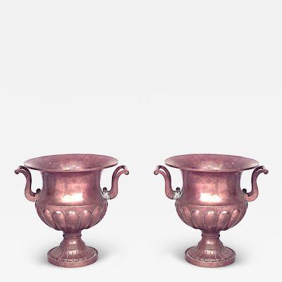 Pair of English Georgian Style Copper Urns