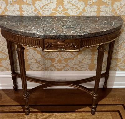 Pair of English Georgian Style Medallion Console Tables