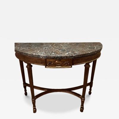 Pair of English Georgian Style Medallion Console Tables