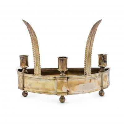 Pair of English Georgian Style Silver Plate Wall Sconces