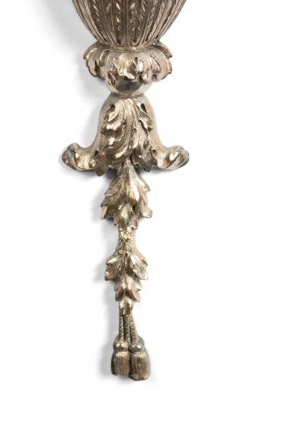 Pair of English Georgian Style Silver Plate Wall Sconces