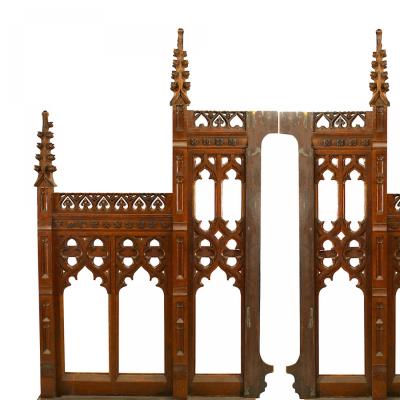 Pair of English Gothic Revival Oak Railings