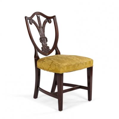 Pair of English Hepplewhite Mahogany Shield Side Chairs