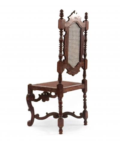Pair of English Jacobean Walnut Side Chairs