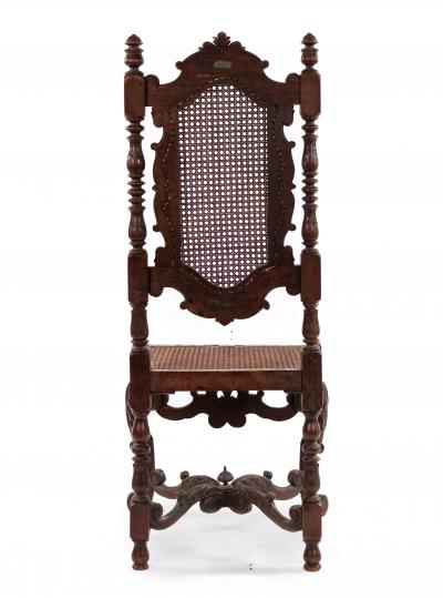 Pair of English Jacobean Walnut Side Chairs
