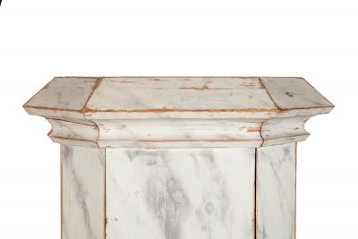 Pair of English Neoclassical Antique Faux Marble Painted Pine Columns