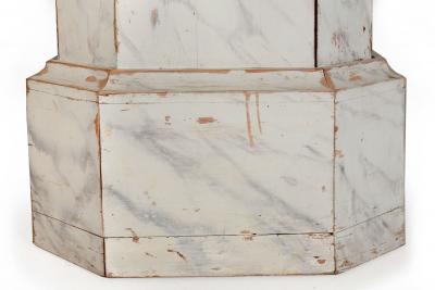 Pair of English Neoclassical Antique Faux Marble Painted Pine Columns