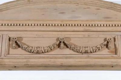 Pair of English Neoclassical Style 1850s Carved Pine Overdoors with Swag Motifs
