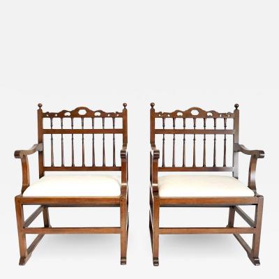 Pair of English North Country Drunkards Arm Chairs