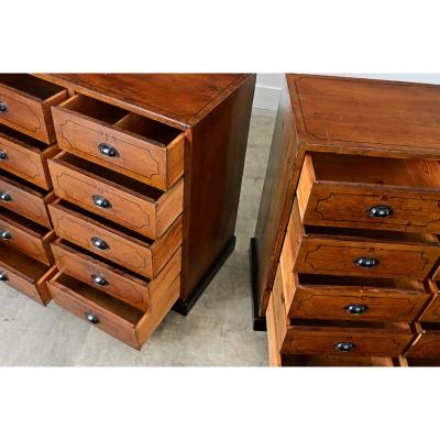 Pair of English Painted Pine File Drawers