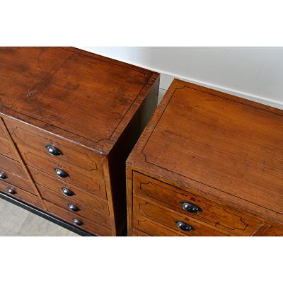 Pair of English Painted Pine File Drawers