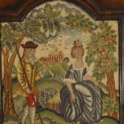 Pair of English Petit Point Needlework Picture Panels