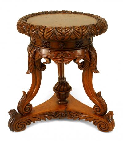 Pair of English Regency Anglo Indian Rosewood Taborets