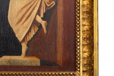 Pair of English Regency Antique Classical Painted Panel Pier Mirrors ca 1810