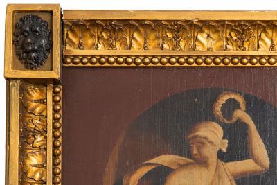 Pair of English Regency Antique Classical Painted Panel Pier Mirrors ca 1810