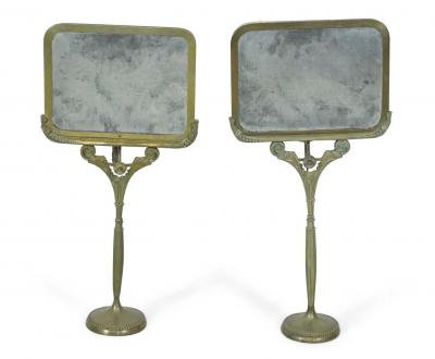 Pair of English Regency Bronze Reflector Candlesticks