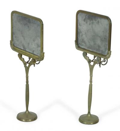 Pair of English Regency Bronze Reflector Candlesticks