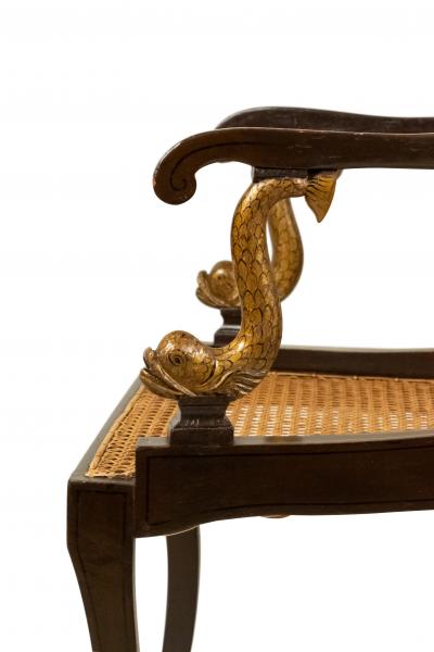 Pair of English Regency Chinoiserie Arm Chairs