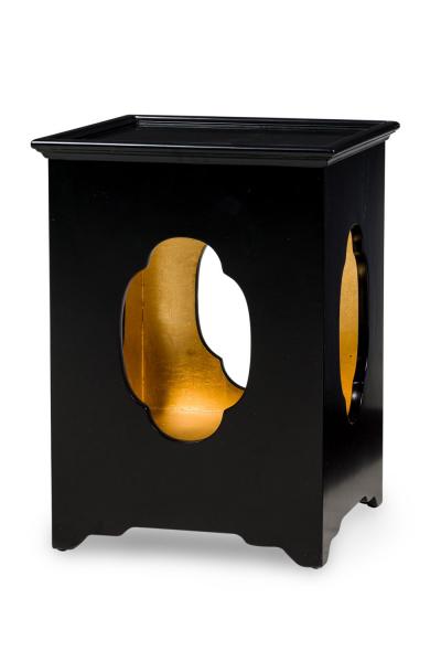 Pair of English Regency Chinoiserie Style Black lacquered Side Tables