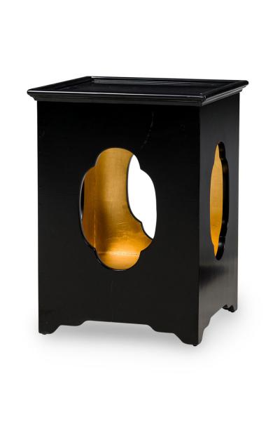 Pair of English Regency Chinoiserie Style Black lacquered Side Tables