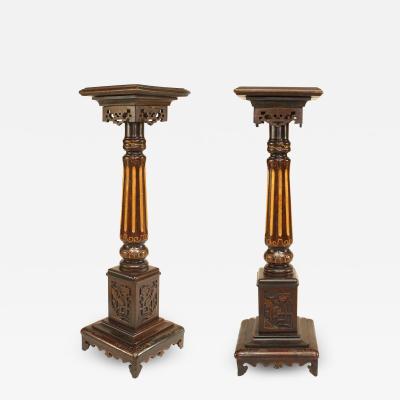 Pair of English Regency Column Pedestals