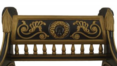 Pair of English Regency Ebonized Berga Arm Chairs