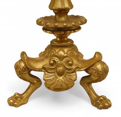 Pair of English Regency Gilt Bronze Candlesticks