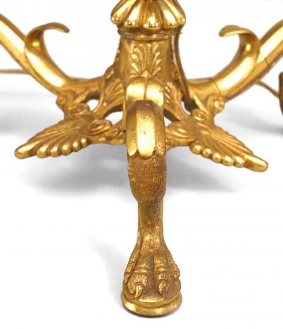 Pair of English Regency Gilt Bronze Sphinx Table Lamps