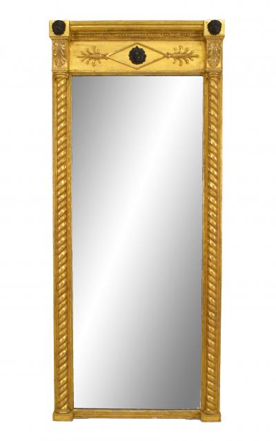 Pair of English Regency Gilt Wall Mirrors with Cornices