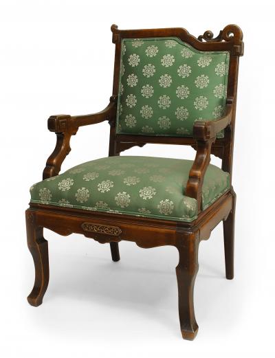 Pair of English Regency Green Upholstery Chairs