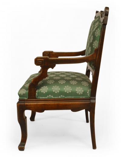 Pair of English Regency Green Upholstery Chairs