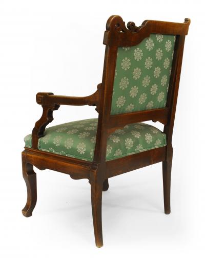 Pair of English Regency Green Upholstery Chairs