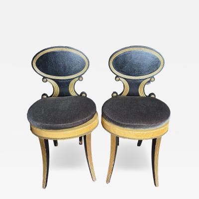 Pair of English Regency Hall Chairs
