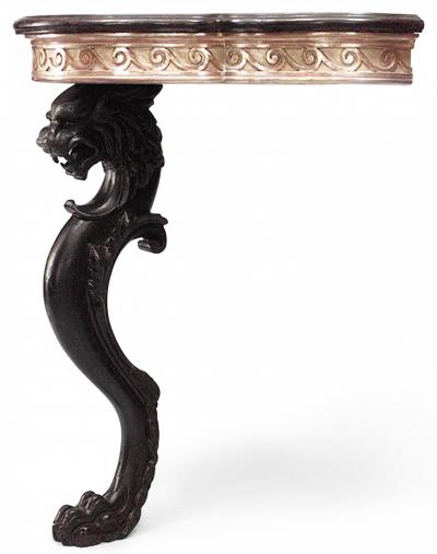 Pair of English Regency Lion Leg Console Tables