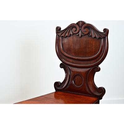 Pair of English Regency Mahogany Hall Chairs