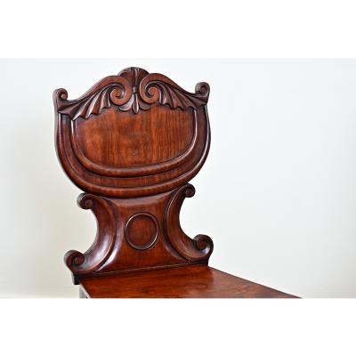 Pair of English Regency Mahogany Hall Chairs