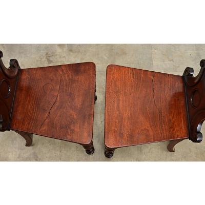 Pair of English Regency Mahogany Hall Chairs