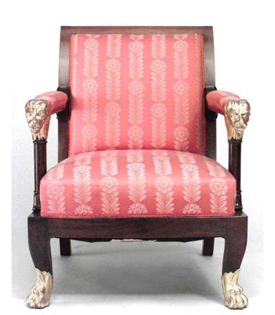 Pair of English Regency Red Armchairs