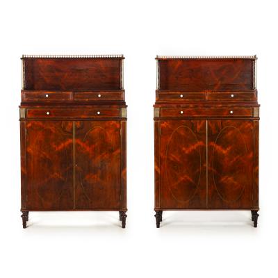 Pair of English Regency Rosewood Bookcase Cabinets att John McLean c 1820