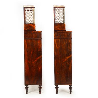 Pair of English Regency Rosewood Bookcase Cabinets att John McLean c 1820